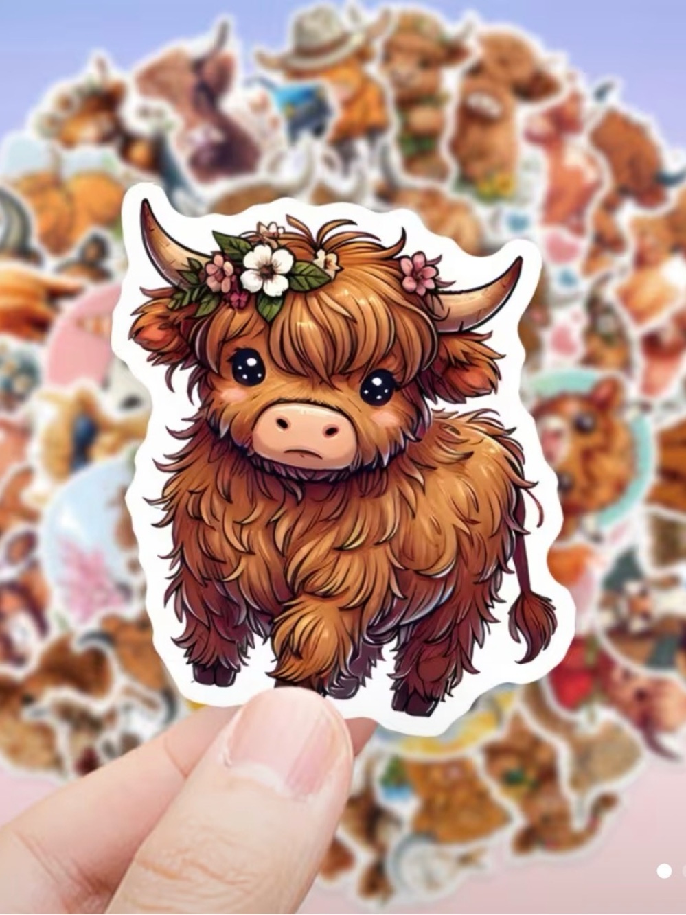 50pcs Highland Cow Stickers NWT